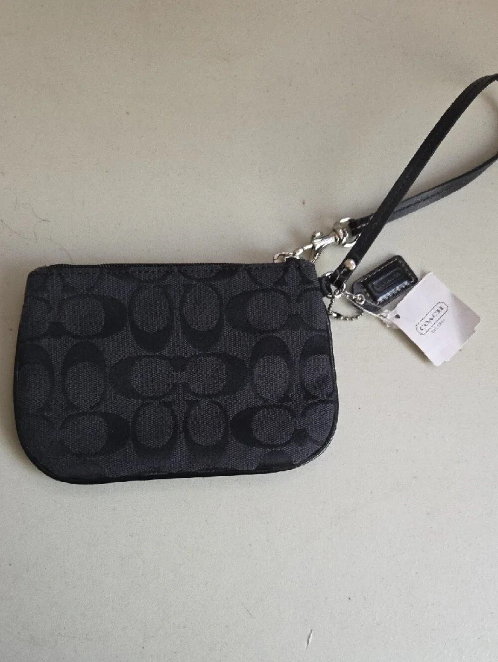 Coach Black Signature Wristlet Pouch - Picture 6 of 6